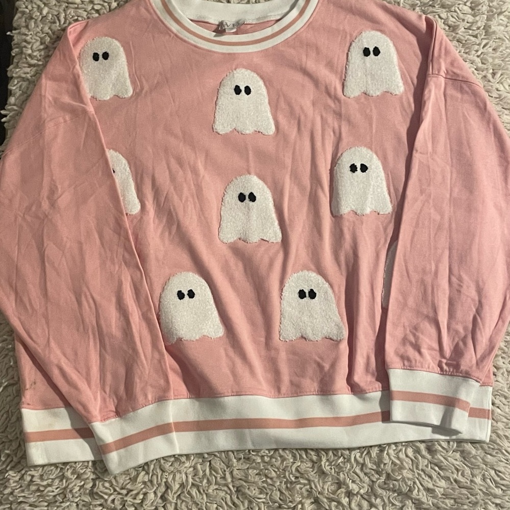 Pink Ghost Pattern Sweater - Picture 4 of 5